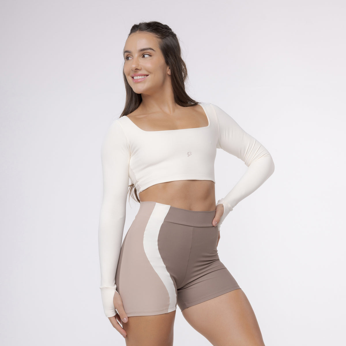 Top Cropped Manga Longa Sleek - Off White