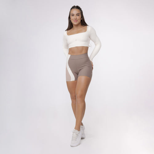Top Cropped Manga Longa Sleek - Off White