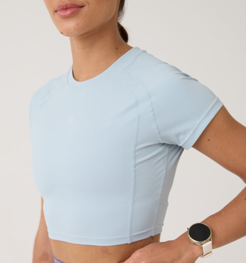 Cropped Raglan Anatômico - Azul Gelo