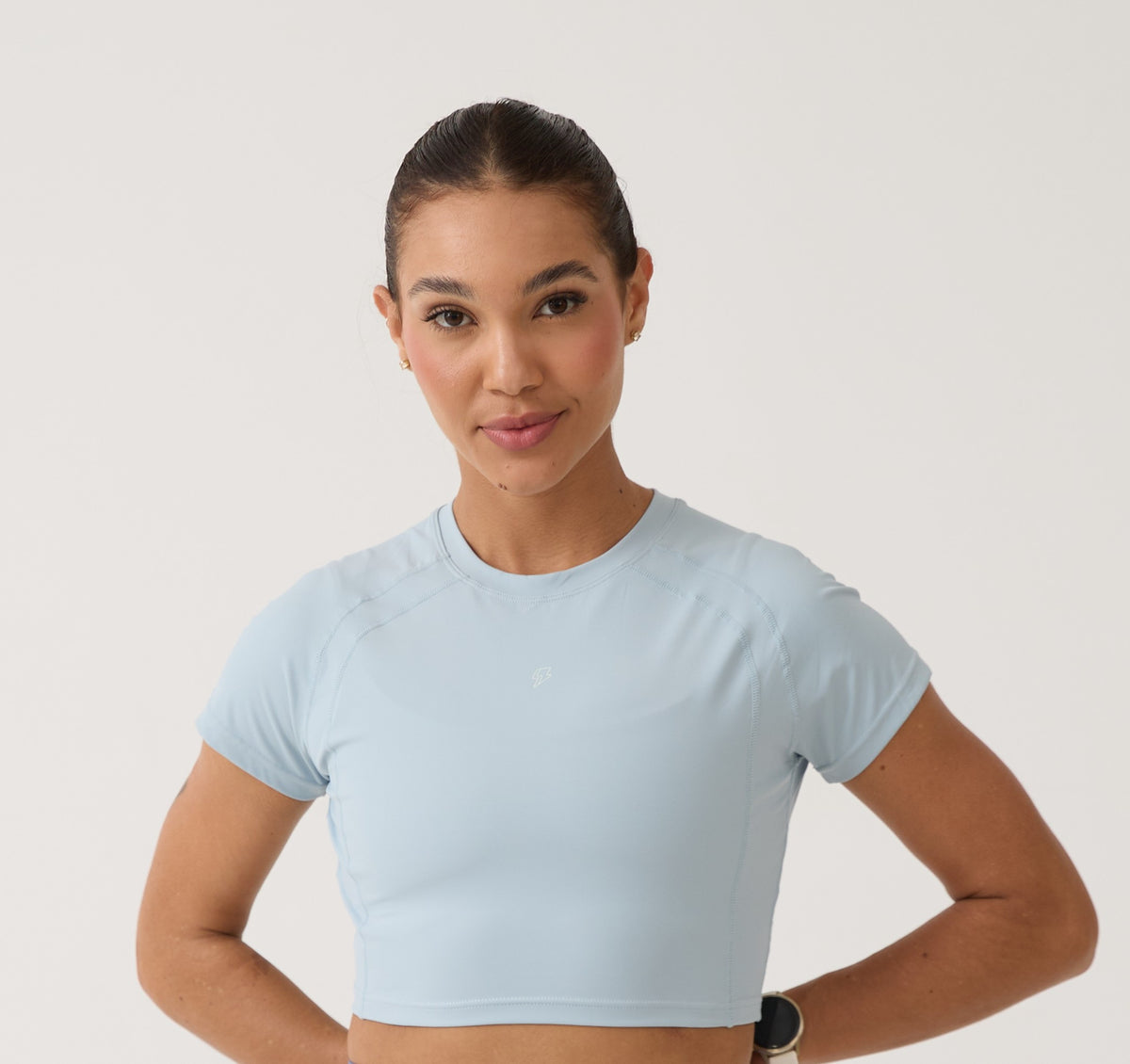 Cropped Raglan Anatômico - Azul Gelo