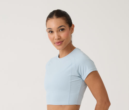 Cropped Raglan Anatômico - Azul Gelo