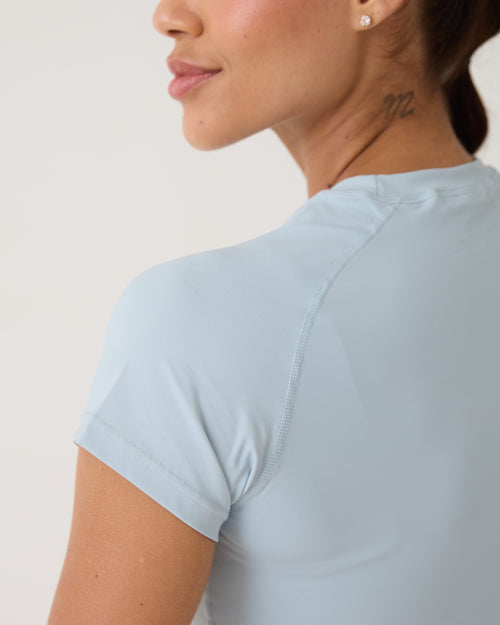 Cropped Raglan Anatômico - Azul Gelo