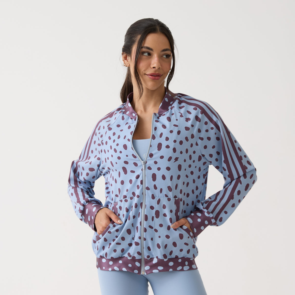Jaqueta Bomber Estampada - Polka Dot