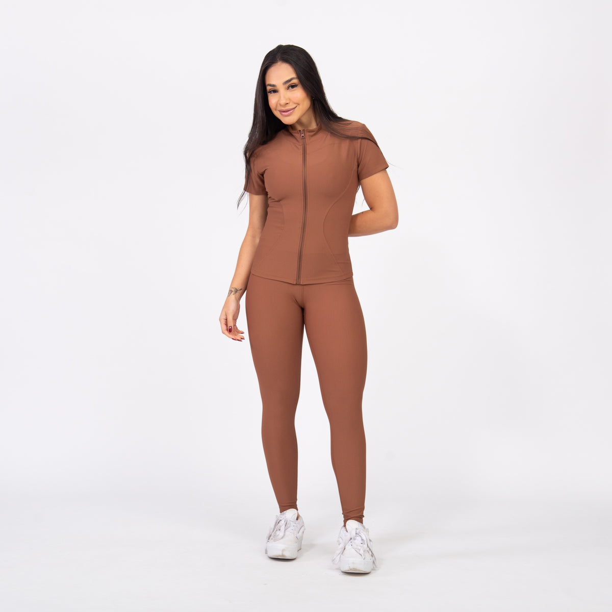 Legging Easy Rib - Avelã