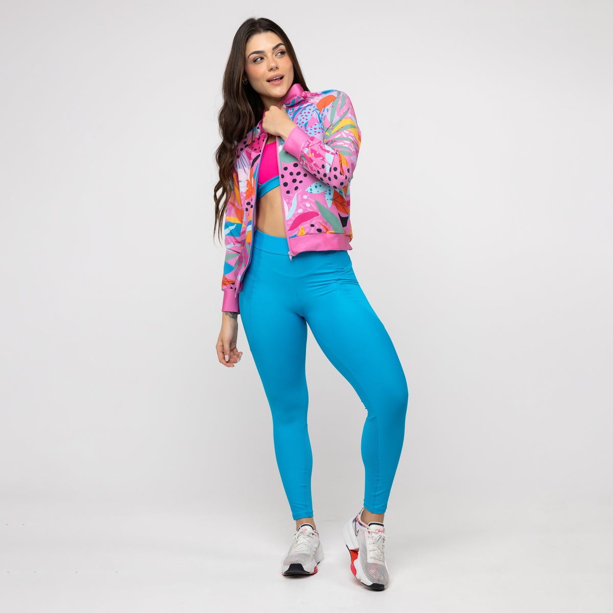 Legging Alongado com Bolso e Cós de Elástico - Azul Malibu