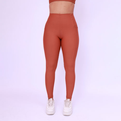 Legging Cós Infinito Com Bolso - Chocolate