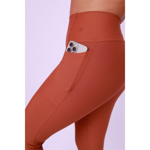 Legging Cós Infinito Com Bolso - Chocolate