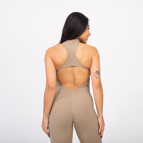 Macacão Racer Zip - Caqui