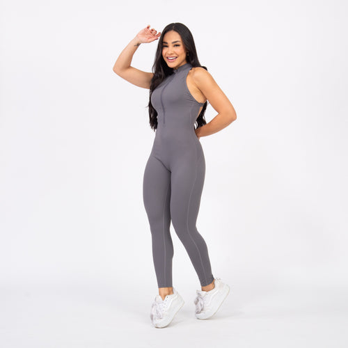 Macacão Racer Zip - Cinza
