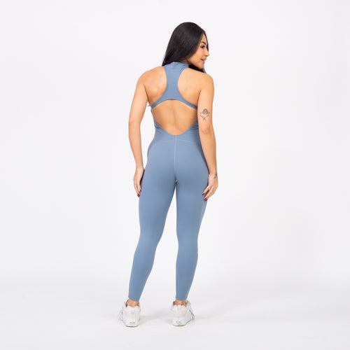 Macacão Racer Zip - Azul Acinzentado