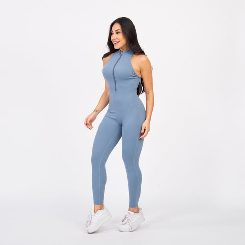 Macacão Racer Zip - Azul Acinzentado