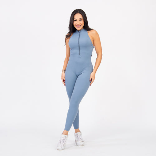 Macacão Racer Zip - Azul Acinzentado