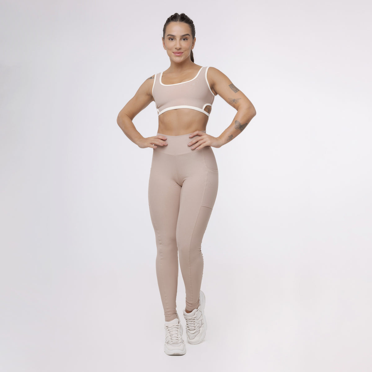 Legging Básica com Bolso - Café com Leite