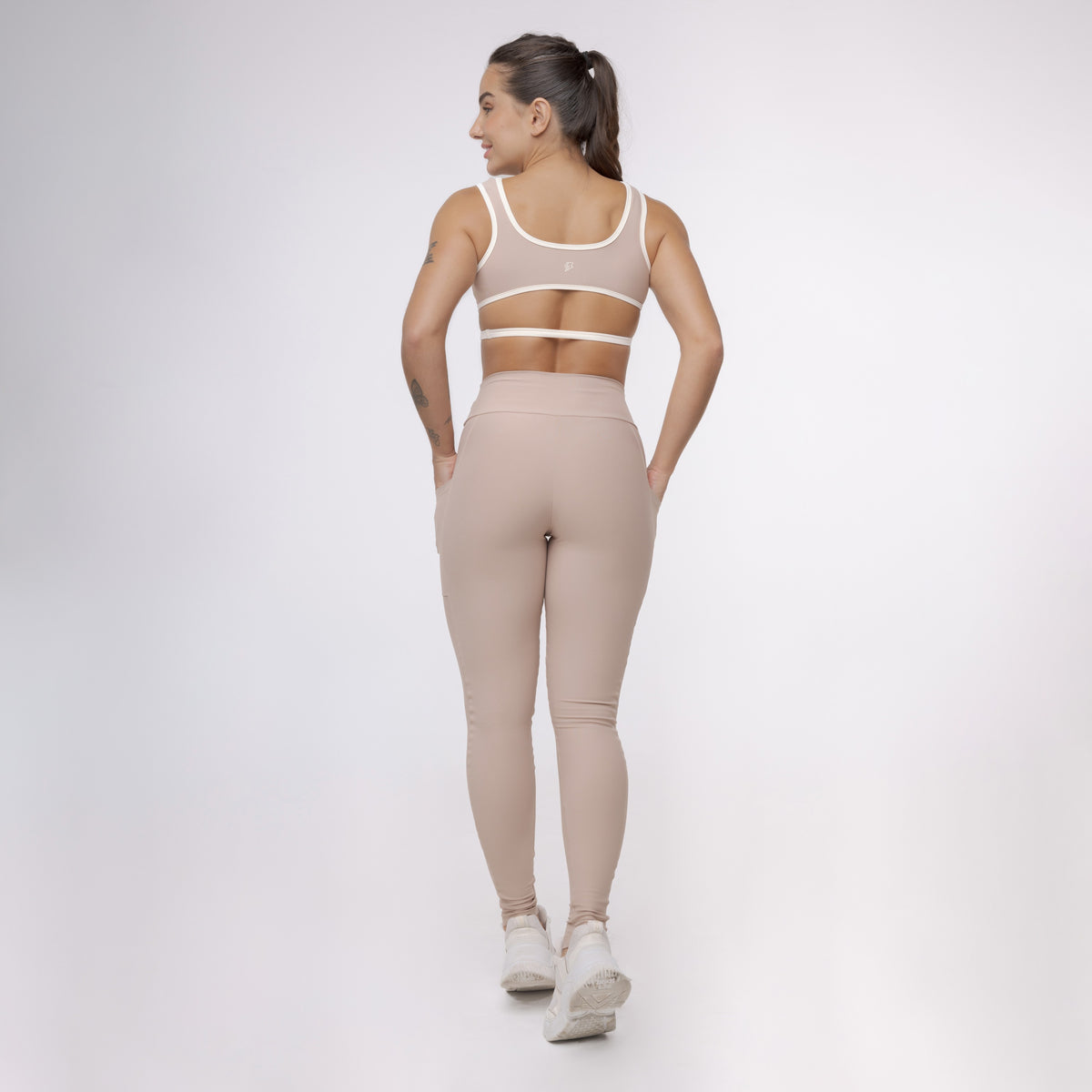 Legging Básica com Bolso - Café com Leite