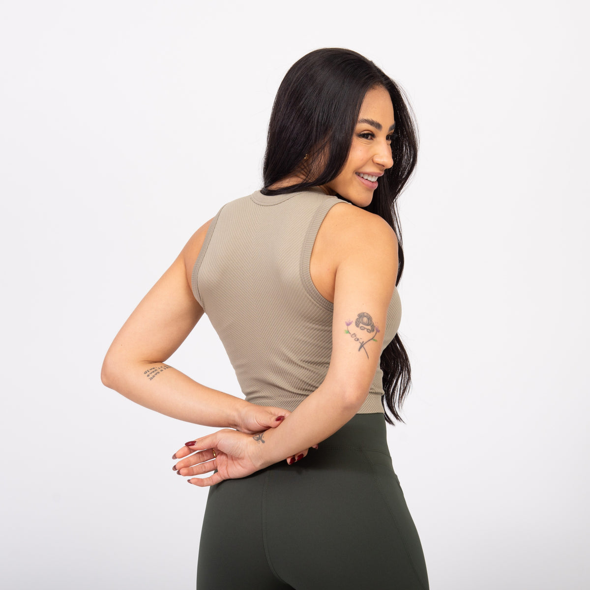 Regata Cropped Flex - Cáqui Frio