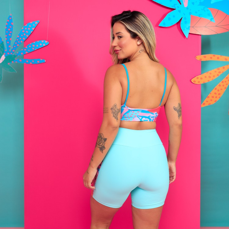 Short Alongado com Bolso Tule - Onça Pop