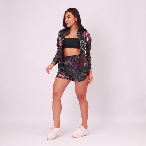 Short High Tech Estampado Recorte Lateral - Inverno Tropical