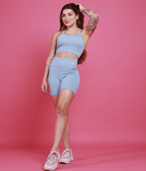 Short Básico Seamless - Azul Calma
