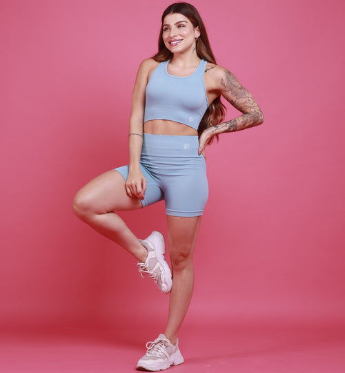 Short Básico Seamless - Azul Calma