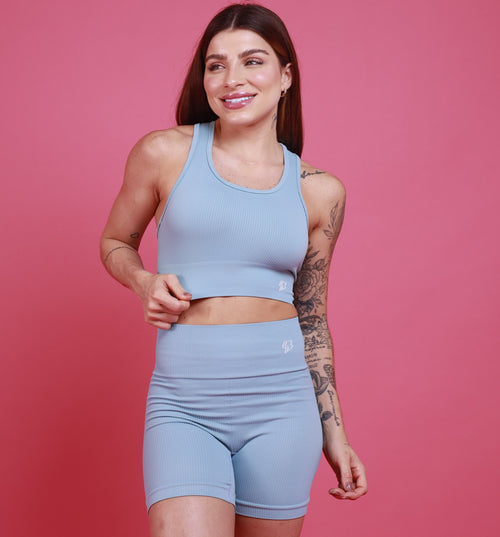 Short Básico Seamless - Azul Calma