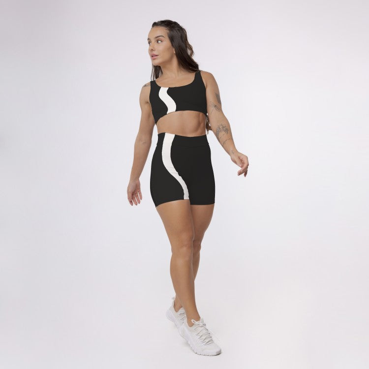 Short Wave Bicolor - Preto & Off White
