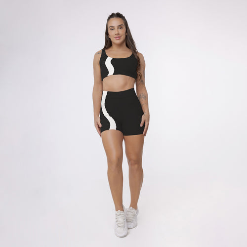 Short Wave Bicolor - Preto & Off White