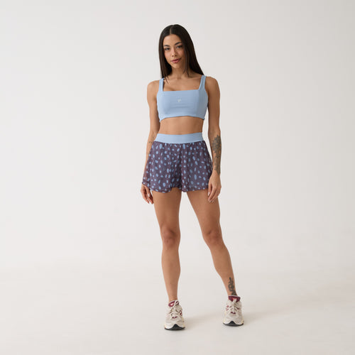 Short Duplo de Tule Estampado Bolso - Polka Dot