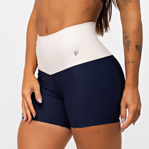 Short Alongado Blocks Tricolor - Tricolor Manteiga