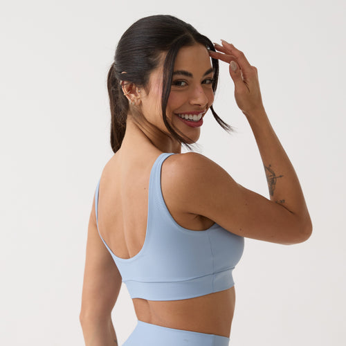 Top Camiseta Básico - Azul Névoa