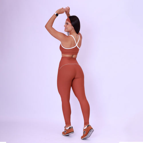 Top Alcinha Nadador Bicolor - Chocolate & Off White