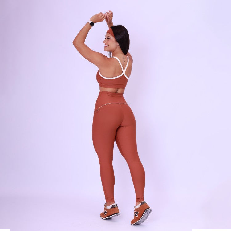 Top Alcinha Nadador Bicolor - Chocolate & Off White