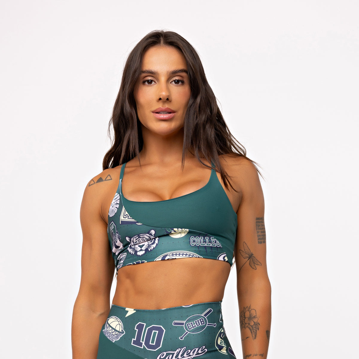 Top Ondas Alça Fina Estampado - Esmeralda & College