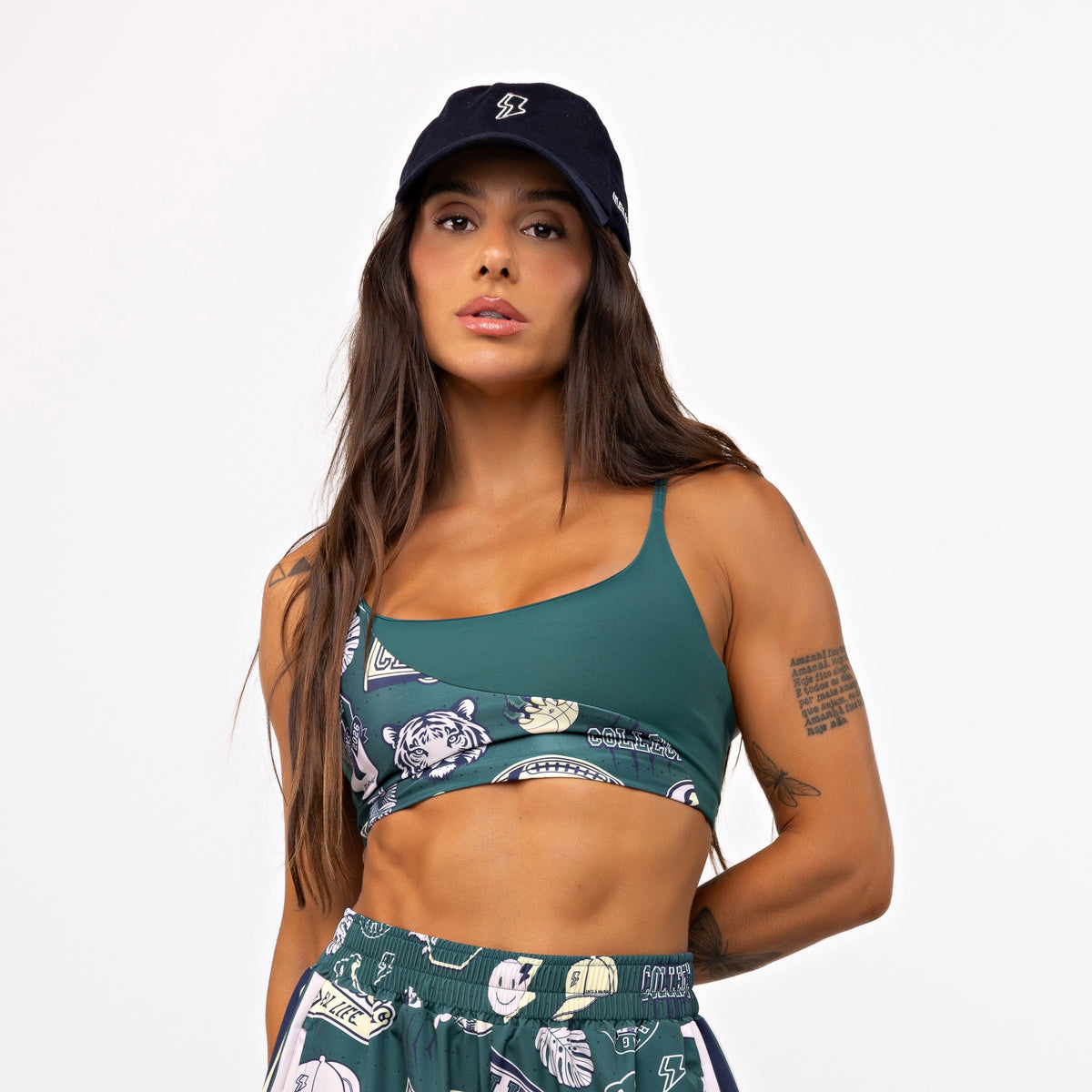 Top Ondas Alça Fina Estampado - Esmeralda & College