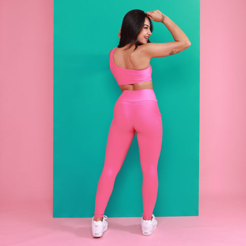 Top Minimal Ombro Só - Rosa Flamingo