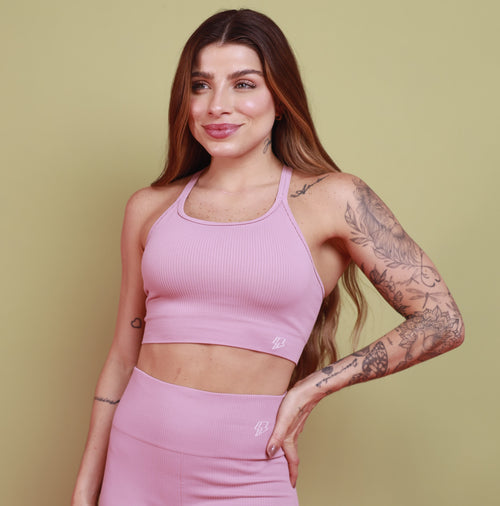 Top Nadador Alças Seamless - Rosa Cárdio