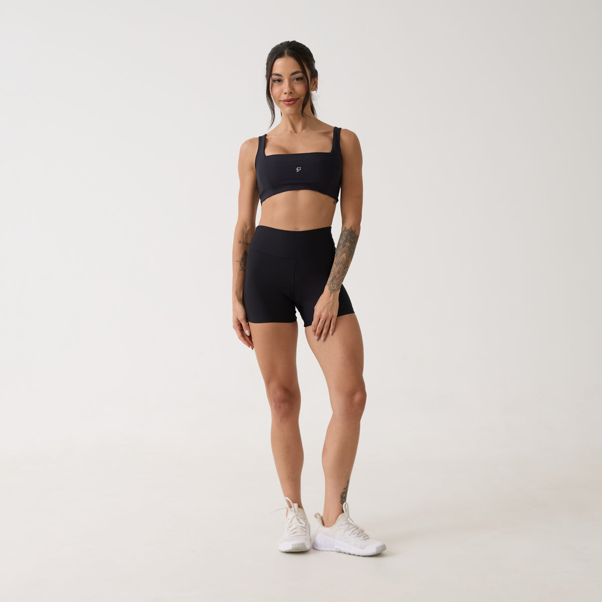 Top Camiseta Decote Quadrado - Preto