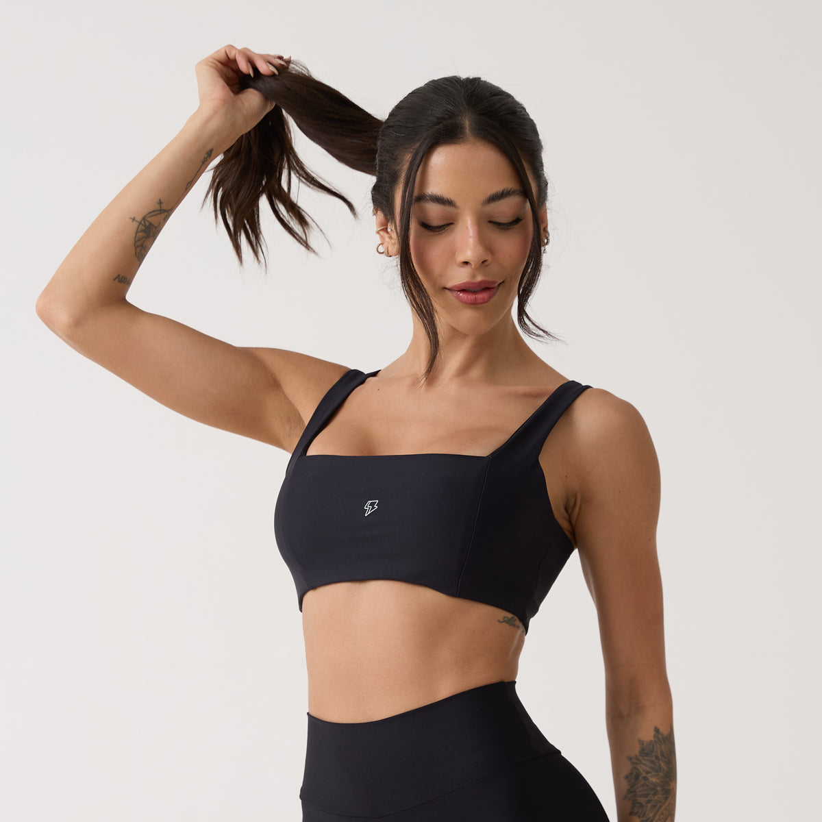 Top Camiseta Decote Quadrado - Preto