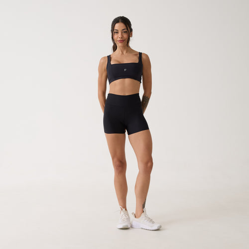 Top Camiseta Decote Quadrado - Preto