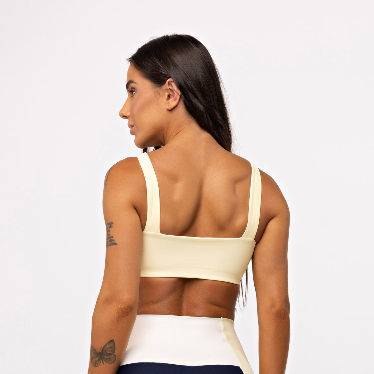 Top Camiseta Decote Quadrado - Manteiga