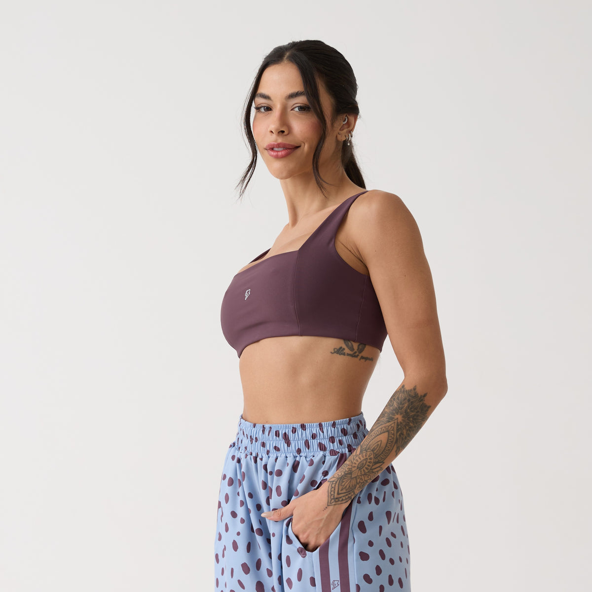 Top Camiseta Decote Quadrado - Ameixa