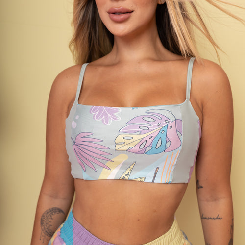 Top Reto Tricolor Estampado - Rainbow Party