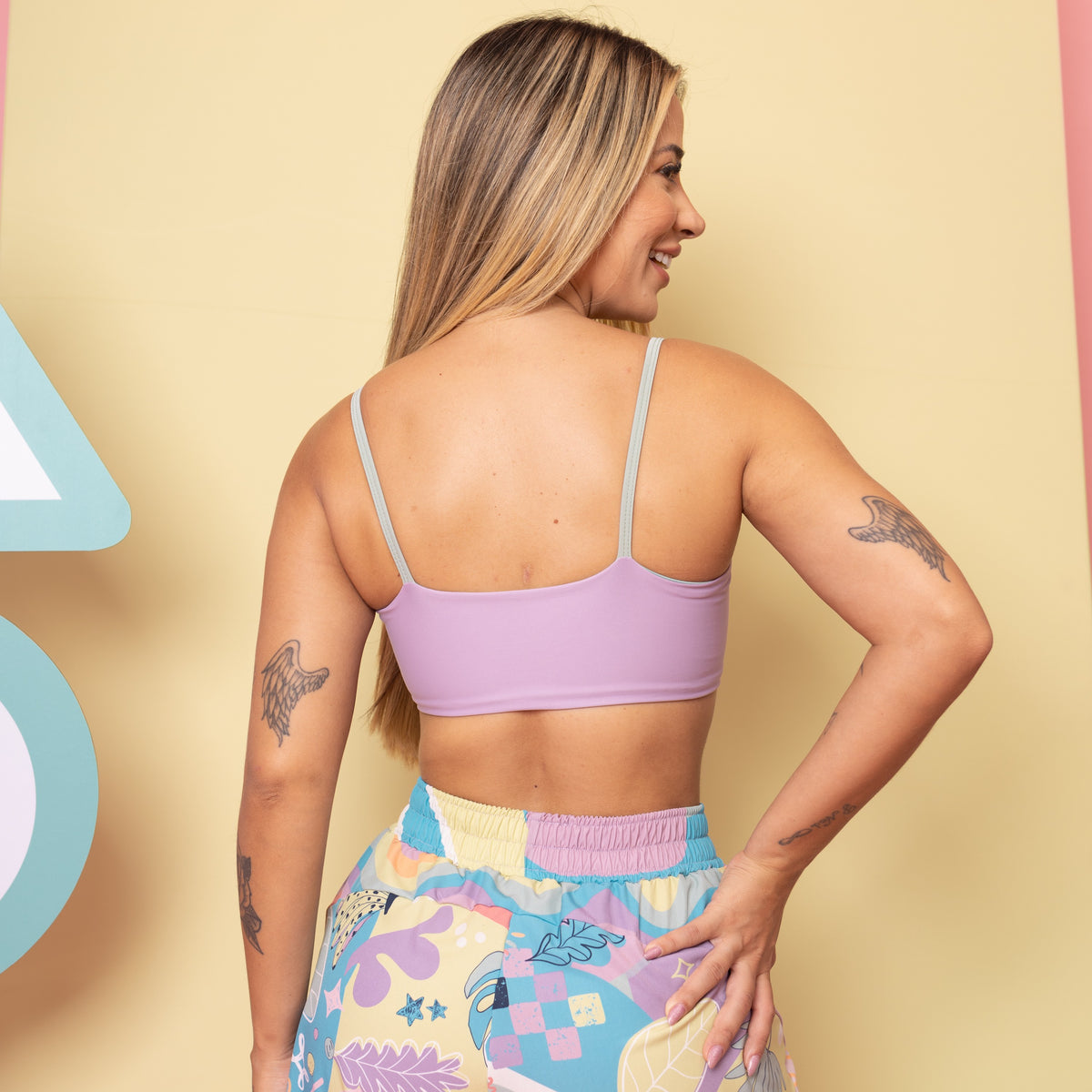 Top Reto Tricolor Estampado - Rainbow Party