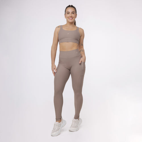 Top Camiseta Alça Elástico - Marrom Trufa
