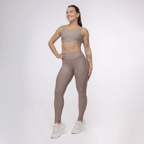 Top Camiseta Alça Elástico - Marrom Trufa