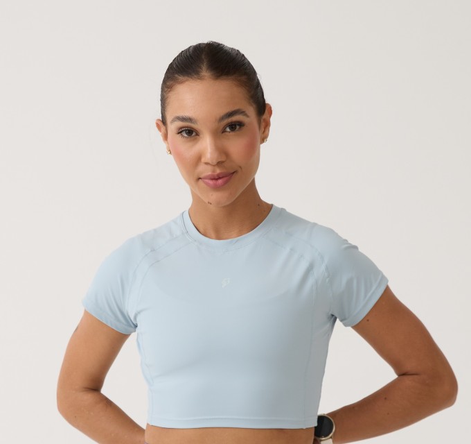 Cropped Raglan Anatômico - Azul Gelo