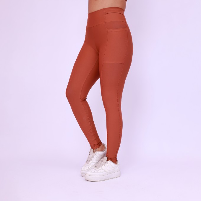 Legging Bolsos Running - Chocolate