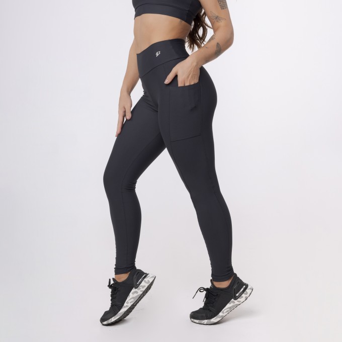 Legging Básica com Bolso - Preto