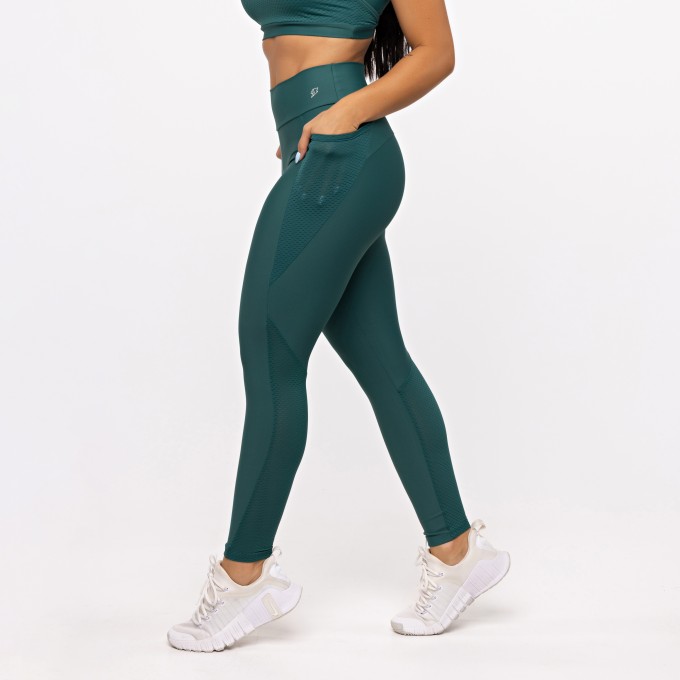 Legging Mesh Anatomic com Bolso - Esmeralda