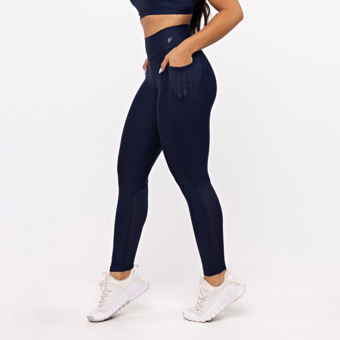 Legging Mesh Anatomic com Bolso - Marinho Profundo