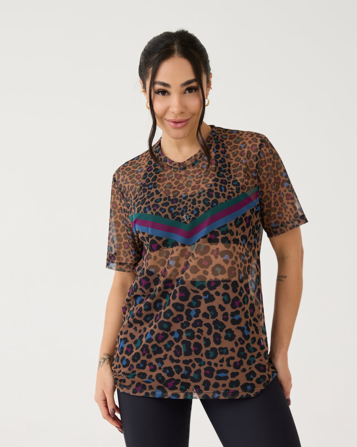 Camisão de Tule Estampado - Onça Color